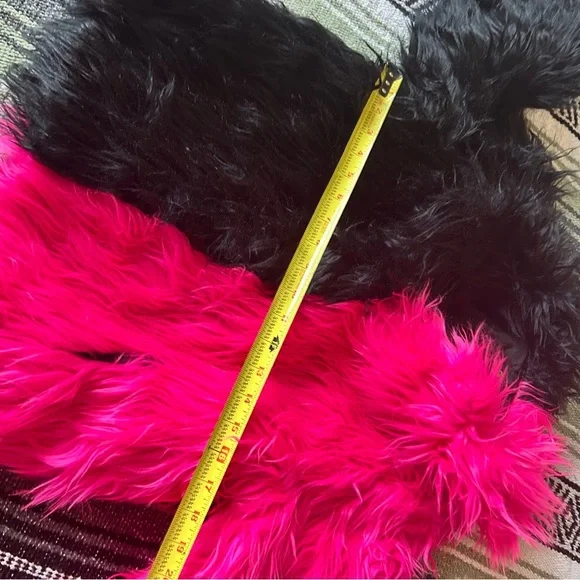 NWT club exx dolls kill black and pink split furry fluffy jacket - Picture 4 of 7